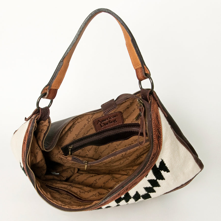 American Darling Hobo Hand Tooled Saddle Blanket Genuine Leather Western Women Bag | Handbag Purse Bags for Cute