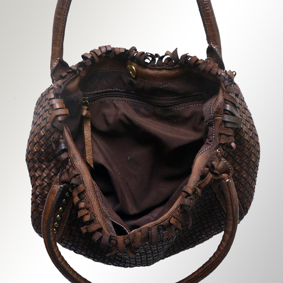 Never Mind Nmbgm110D Tote Vintage Handmade Genuine Cowhide Leather Women Bag Western Handbag Purse