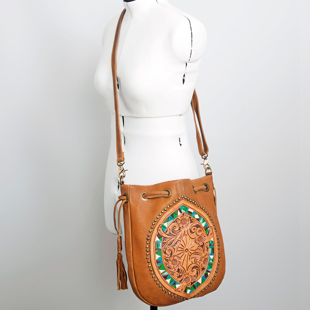 American Darling Messenger Hand Tooled Genuine Leather Western Women Bag | Black Handbag Purse Crossbody for Cute