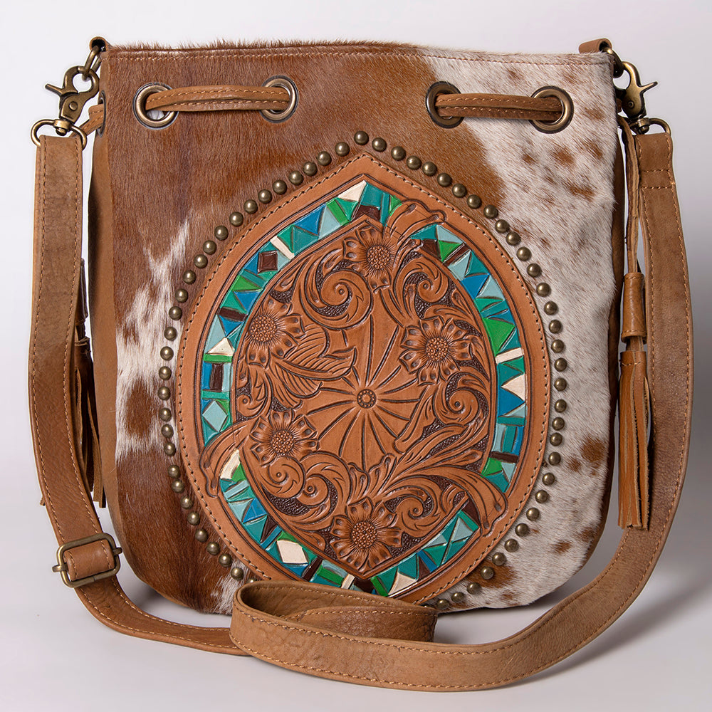 American Darling Messenger Hand Tooled Genuine Leather Western Women Bag | Black Handbag Purse Crossbody for Cute