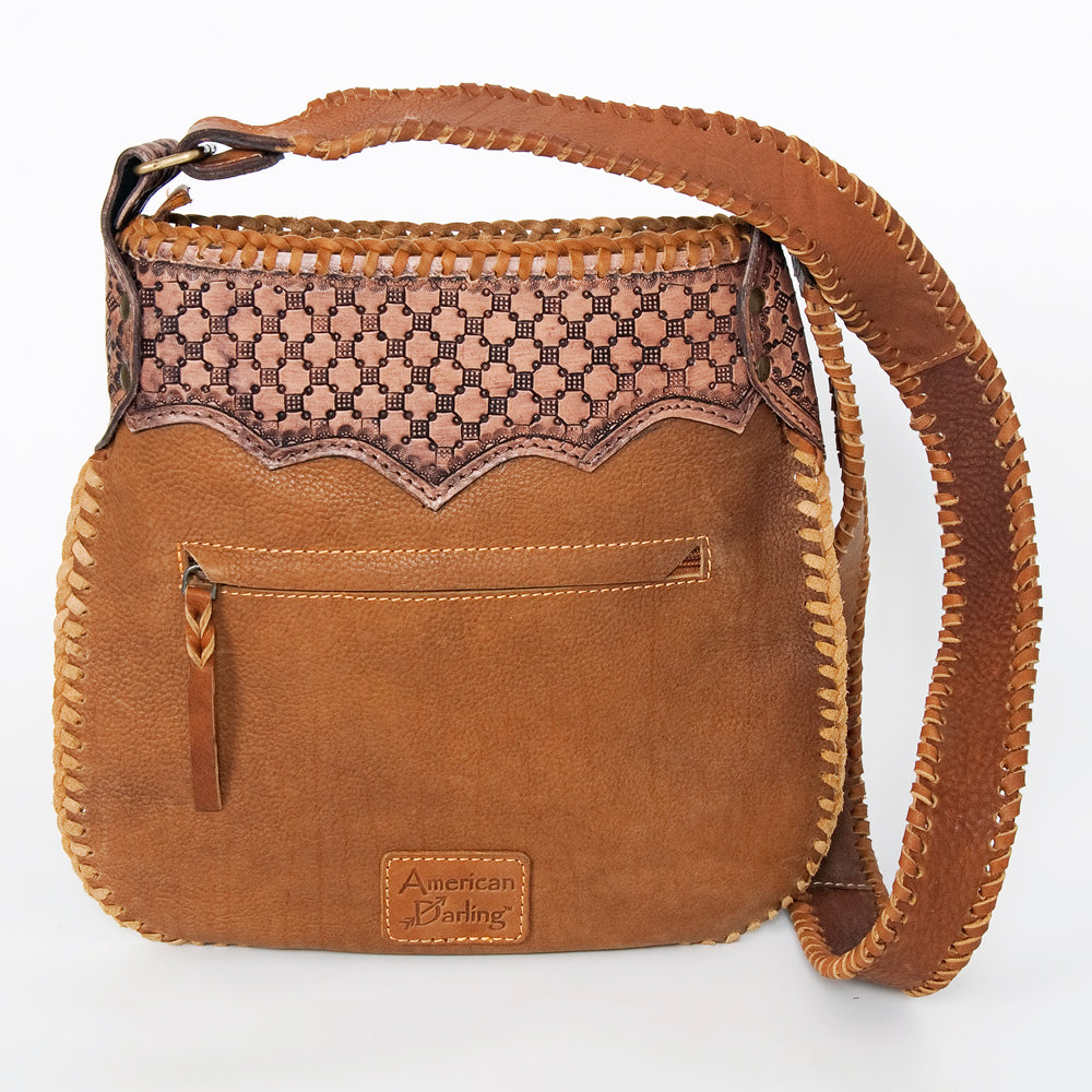 American Darling Large Cross Body Hand Tooled Hair on Genuine Leather Western Women Bag Handbag Purse | Crossbody for Cute