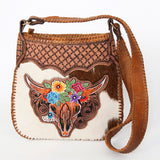 American Darling Large Cross Body Hand Tooled Hair on Genuine Leather Western Women Bag Handbag Purse | Crossbody for Cute