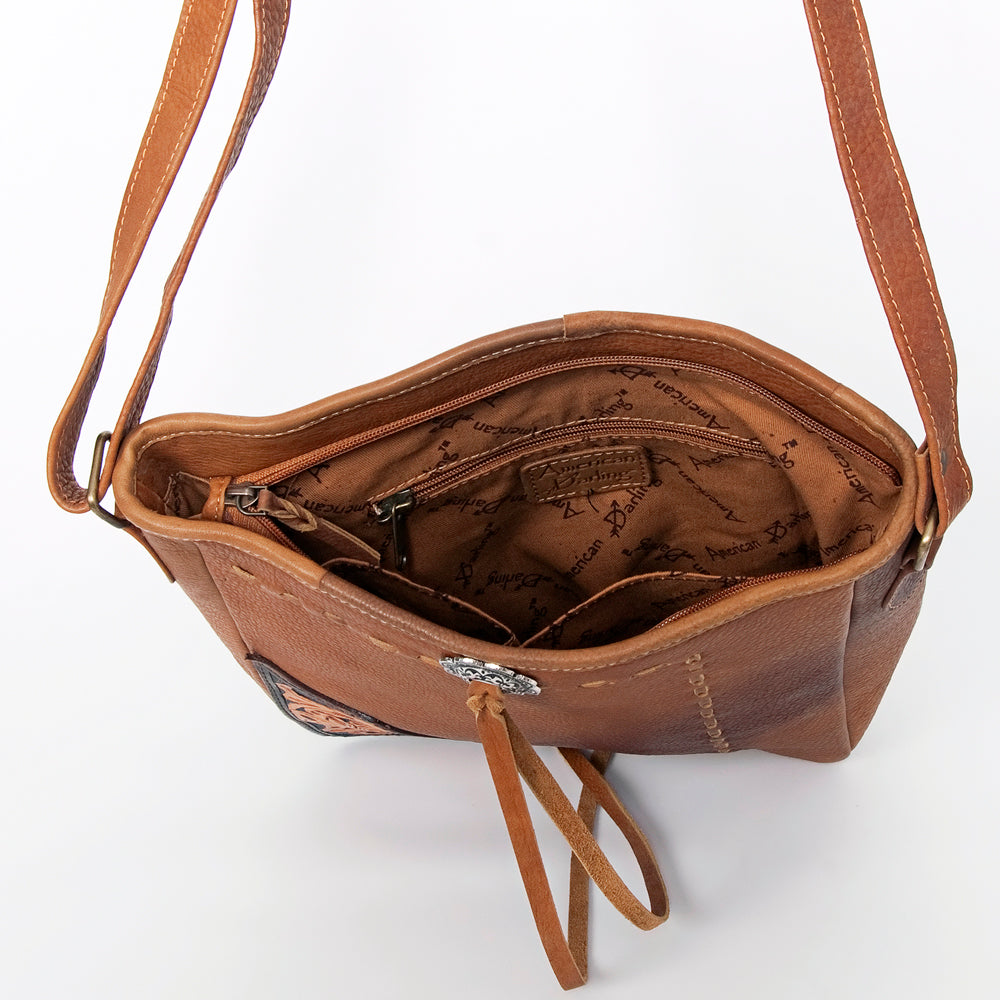 American Darling Cross Body Hand Tooled Hair on-Genuine Leather Western Women Bag Handbag Purse | Crossbody for Cute