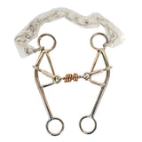 HILASON 5" Snaffle Mouth Western Horse Gag Double Jointed Bit W/ Dogbone Copper Rollers Link SS