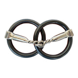 HILASON Western Horse Weighted O Ring Snaffle Bit SS and Black Sweet Iron