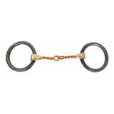 HILASON Western Horse Weighted O Ring Snaffle Bit SS and Black Sweet Iron
