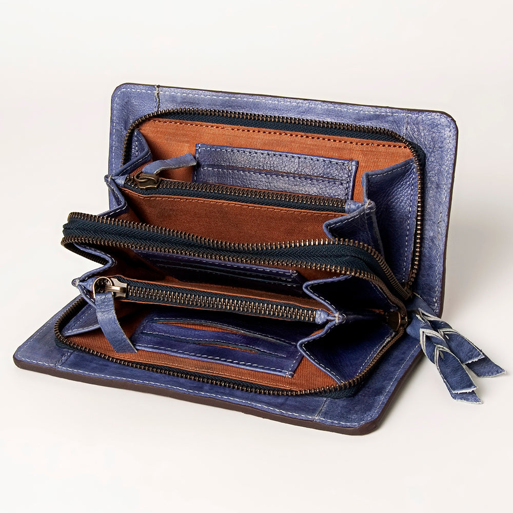American Darling Wallet Hand Tooled Genuine Leather Women Bag Western Handbag Purse