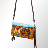 American Darling Wallet Hand Tooled Genuine Leather Western Women Bag | Handbag Purse Wristlet Travel Clutch