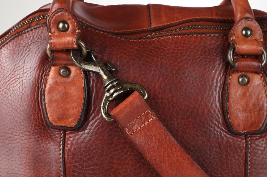 Spaghetti Western Swc124Bcg Tote Vintage Handmade Drum Dyed Genuine European Cowhide Leather Women Bag Western Handbag Purse