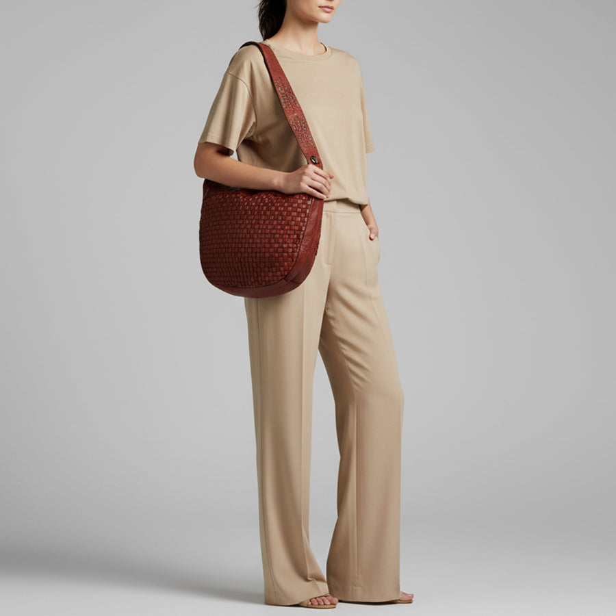 Spaghetti Western Swc129Cg Hobo Vintage Handmade Drum Dyed Genuine European Cowhide Leather Women Bag Western Handbag Purse