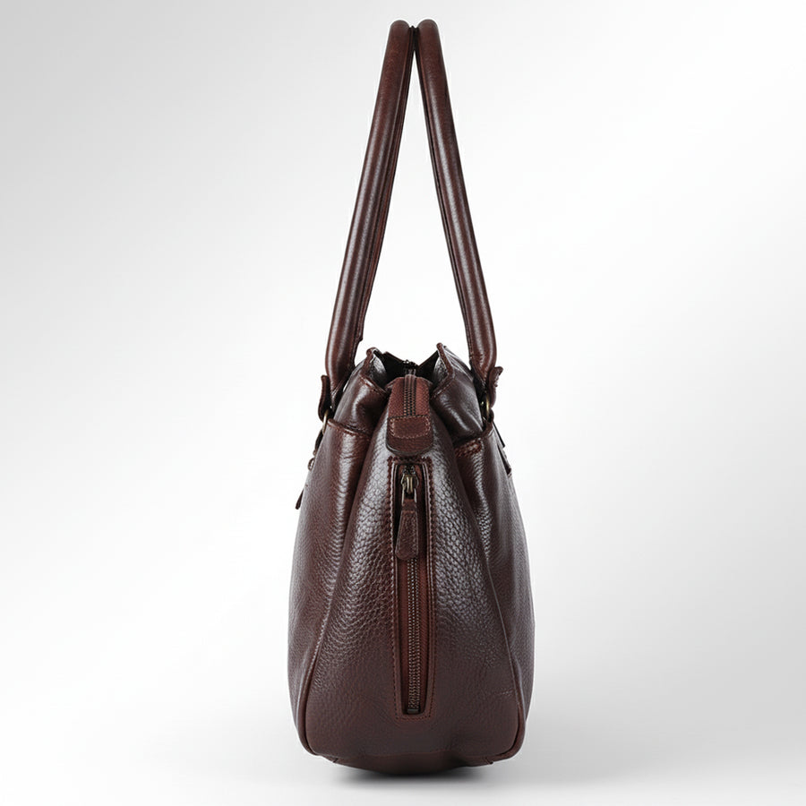 Spaghetti Western Swc131Brn Tote Vintage Handmade Drum Dyed Genuine European Cowhide Leather Women Bag Western Handbag Purse