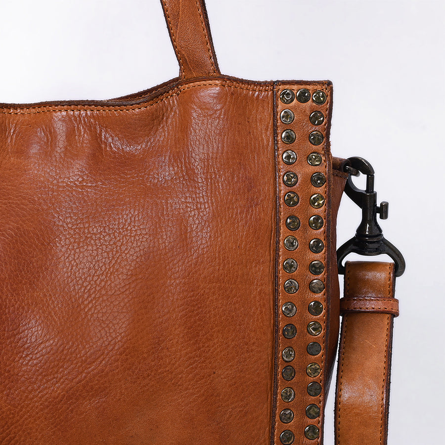 Spaghetti Western Swc133Tan Tote Vintage Handmade Drum Dyed Genuine European Cowhide Leather Women Bag Western Handbag Purse