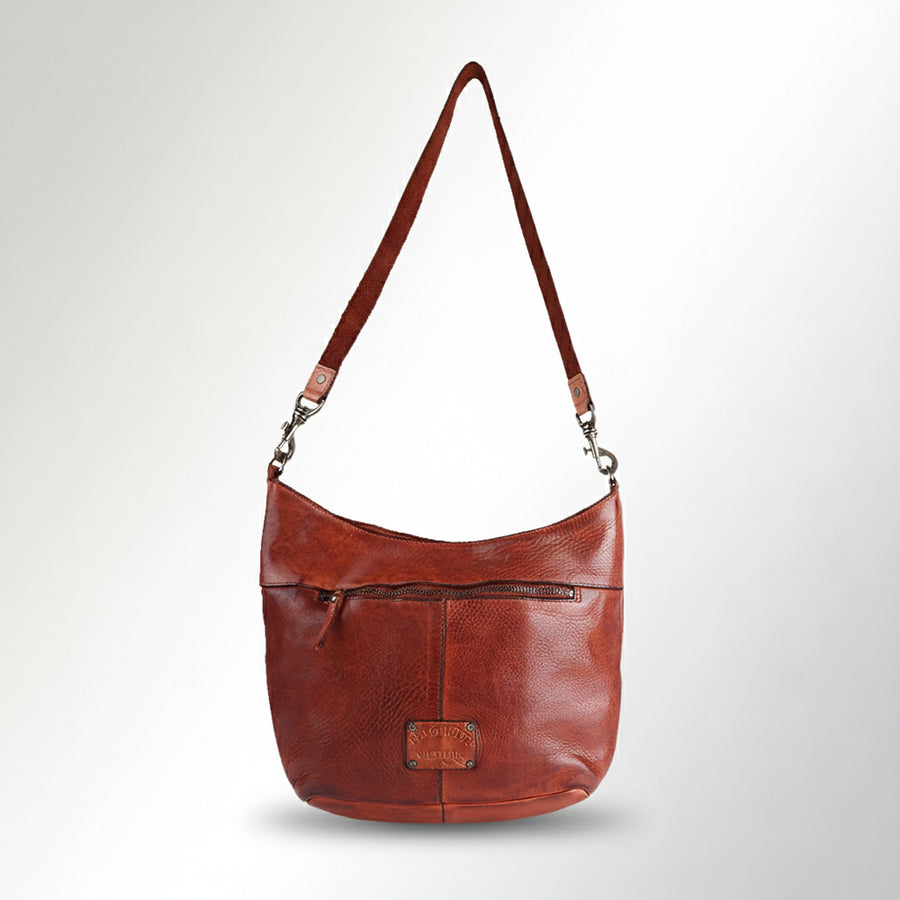 Spaghetti Western Swc140Cg Hobo Vintage Handmade Drum Dyed Genuine European Cowhide Leather Women Bag Western Handbag Purse