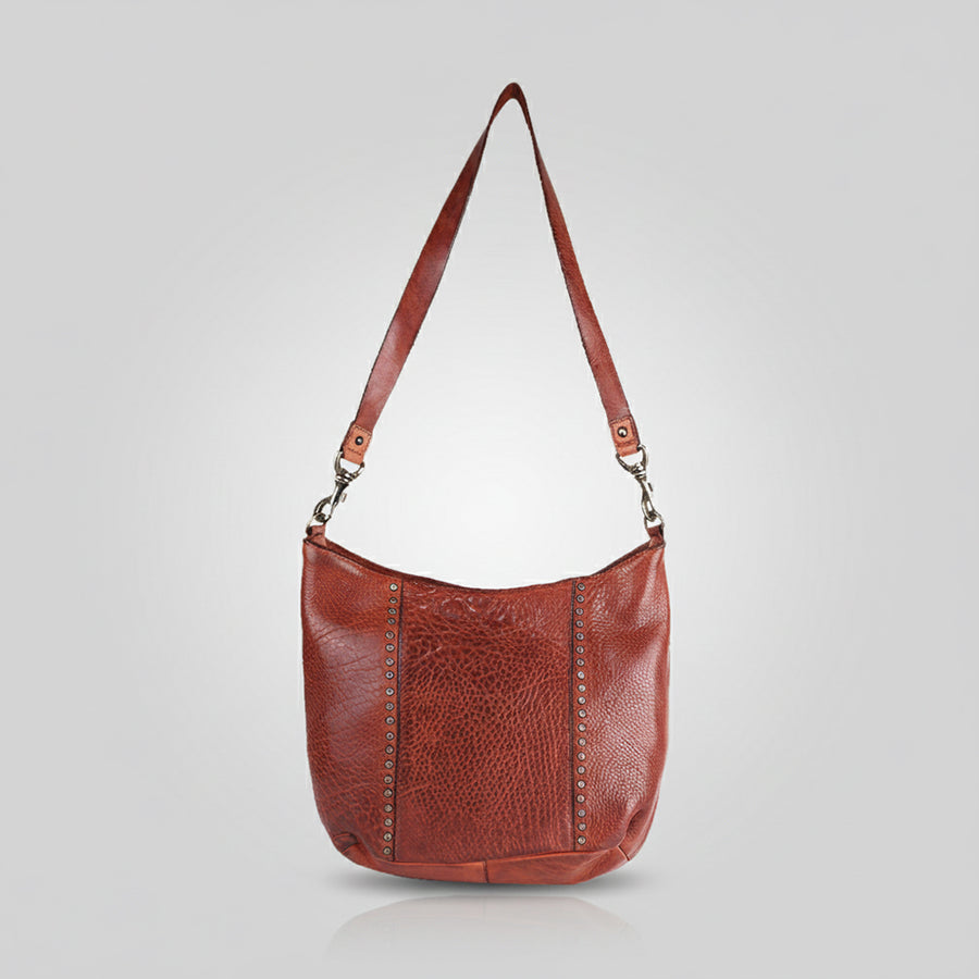 Spaghetti Western Swc140Cg Hobo Vintage Handmade Drum Dyed Genuine European Cowhide Leather Women Bag Western Handbag Purse