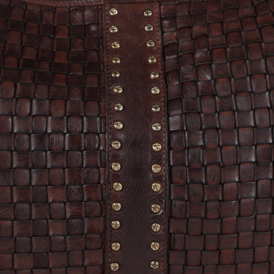 Spaghetti Western Swc141Brn Hobo Vintage Handmade Drum Dyed Genuine European Cowhide Leather Women Bag Western Handbag Purse