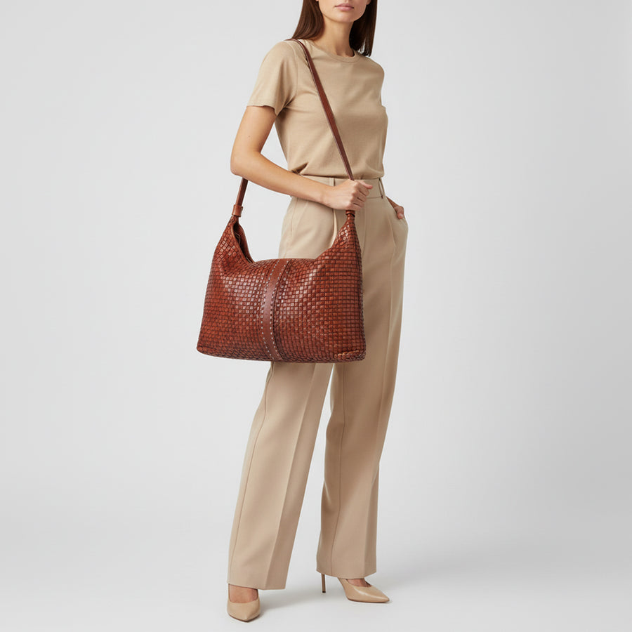 Spaghetti Western Swc141Cg Hobo Vintage Handmade Drum Dyed Genuine European Cowhide Leather Women Bag Western Handbag Purse