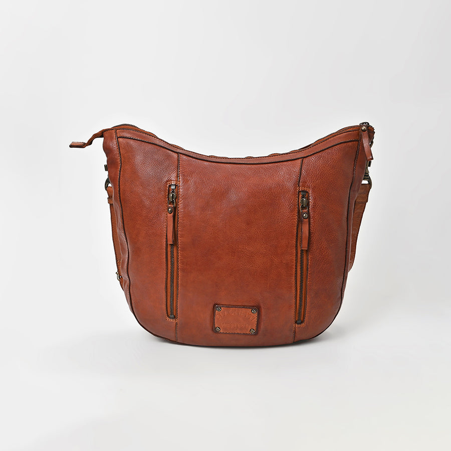 Spaghetti Western Swc143Cg Hobo Vintage Handmade Drum Dyed Genuine European Cowhide Leather Women Bag Western Handbag Purse
