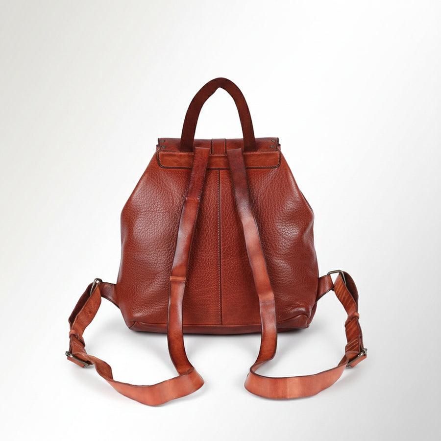 Spaghetti Western Swc145Acg Backpack Vintage Handmade Drum Dyed Genuine European Cowhide Leather Women Bag Western Handbag Purse