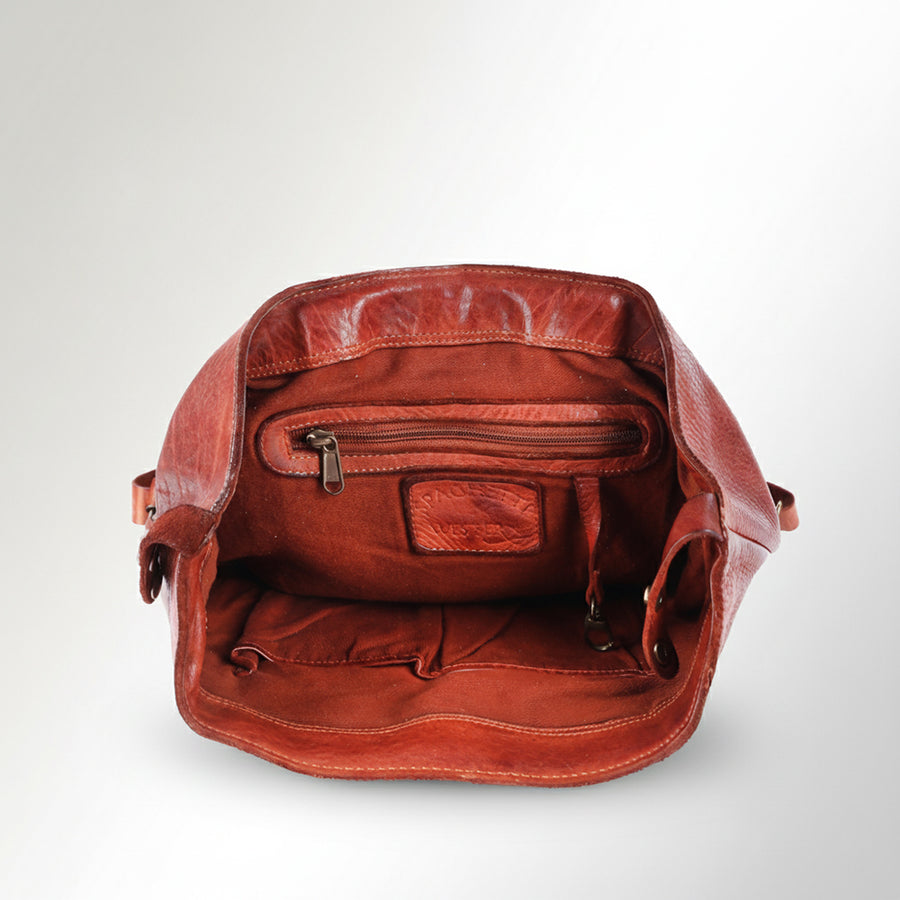 Spaghetti Western Swc145Acg Backpack Vintage Handmade Drum Dyed Genuine European Cowhide Leather Women Bag Western Handbag Purse