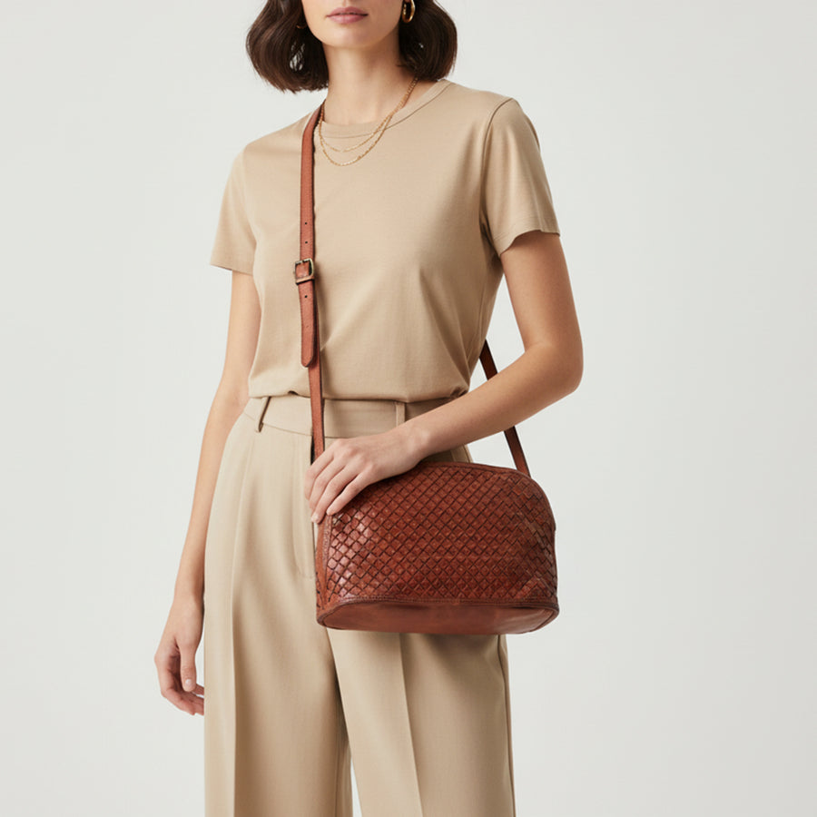Spaghetti Western Swc148Cg Cross Body I Vintage Handmade Drum Dyed Genuine European Cowhide Leather Women Bag Western Handbag Purse