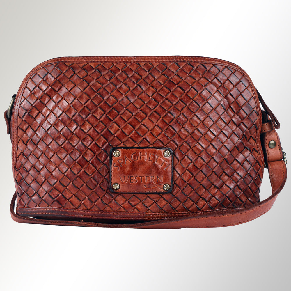 Spaghetti Western Swc148Cg Cross Body I Vintage Handmade Drum Dyed Genuine European Cowhide Leather Women Bag Western Handbag Purse