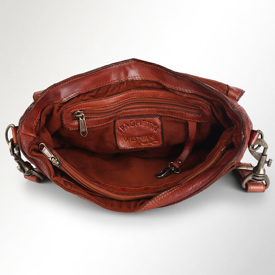 Spaghetti Western Swc151Cg Envelope Vintage Handmade Drum Dyed Genuine European Cowhide Leather Women Bag Western Handbag Purse