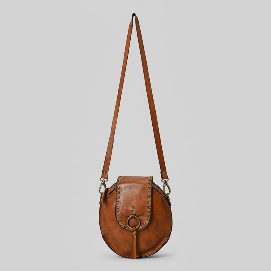 Spaghetti Western Swc152Cg Canteen Vintage Handmade Drum Dyed Genuine European Cowhide Leather Women Bag Western Handbag Purse