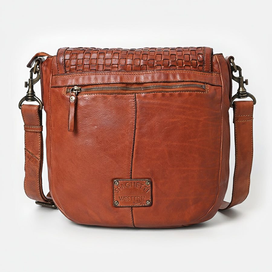 Spaghetti Western Swc160Cg Cross Body I Vintage Handmade Drum Dyed Genuine European Cowhide Leather Women Bag Western Handbag Purse