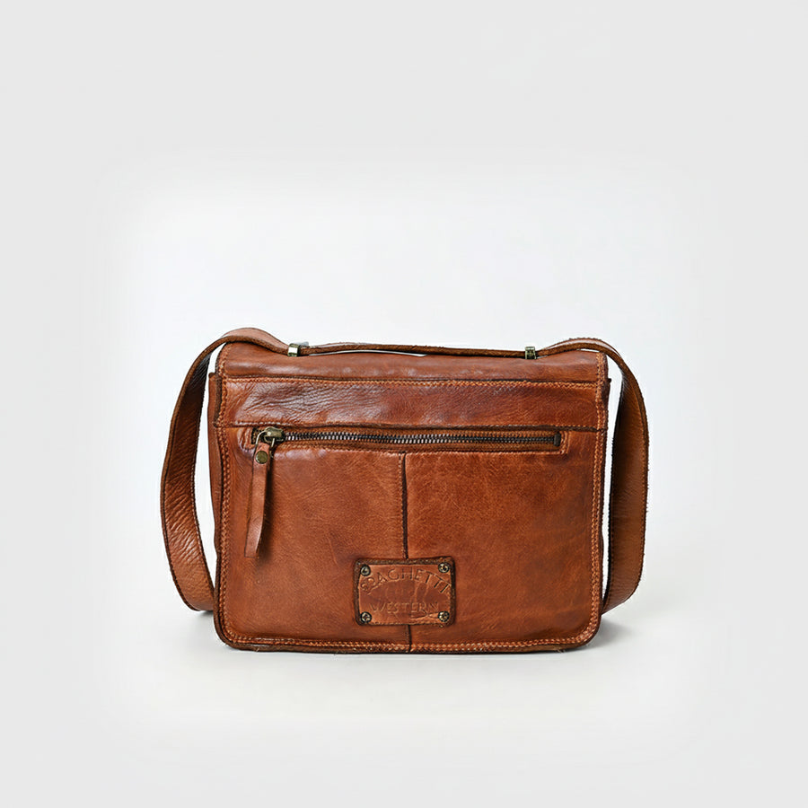 Spaghetti Western Swc163Cg Envelope Vintage Handmade Drum Dyed Genuine European Cowhide Leather Women Bag Western Handbag Purse