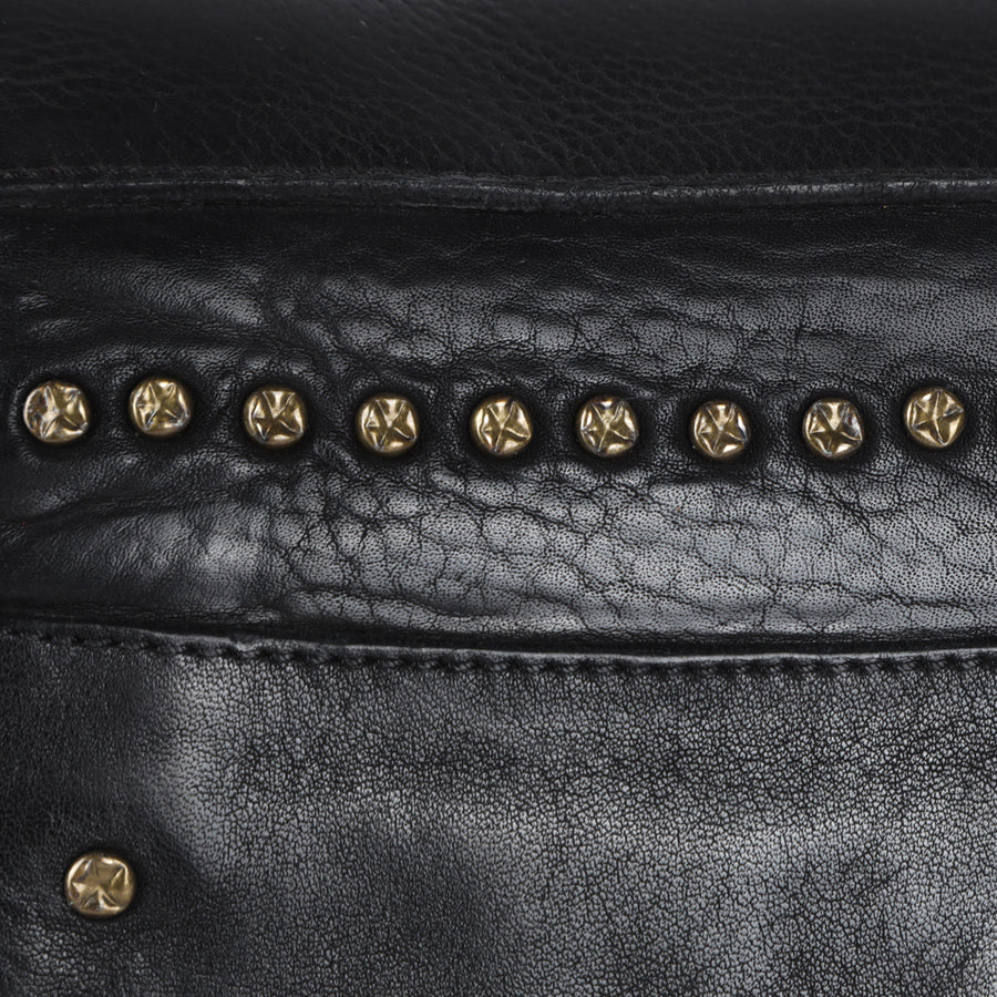 Spaghetti Western Swc170Blk Cross Body I Vintage Handmade Drum Dyed Genuine European Cowhide Leather Women Bag Western Handbag Purse