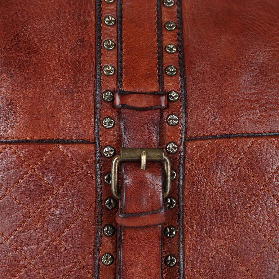 Spaghetti Western Swc175Cg Hobo Vintage Handmade Drum Dyed Genuine European Cowhide Leather Women Bag Western Handbag Purse