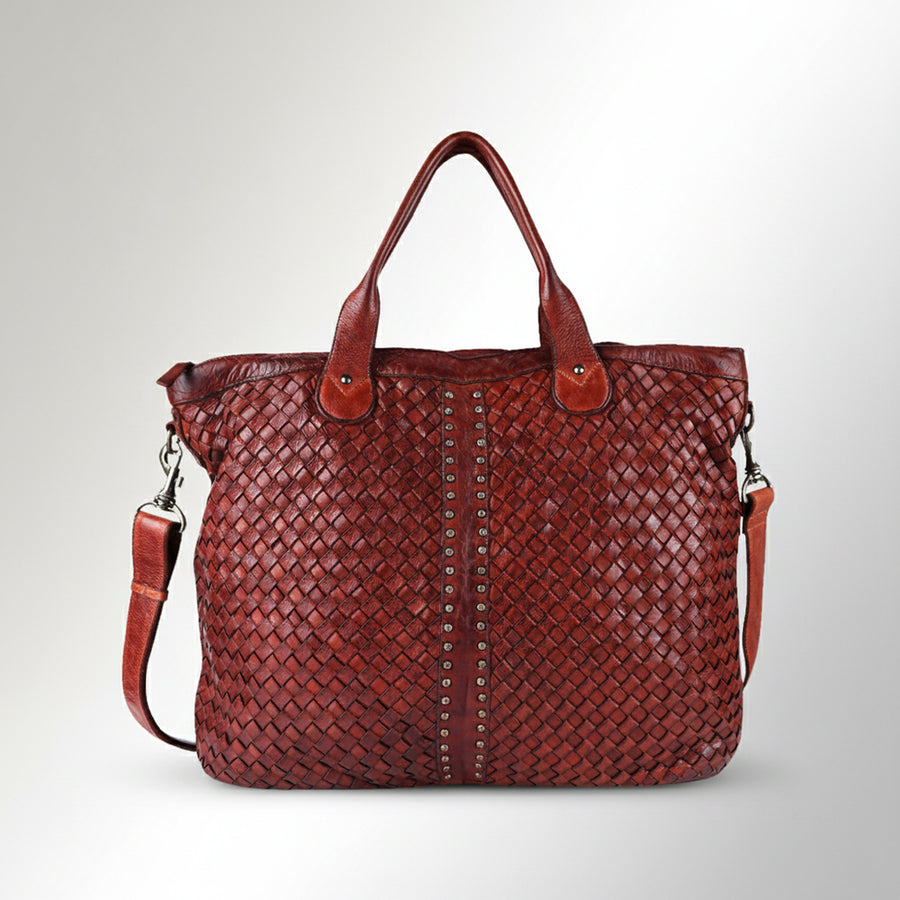 Spaghetti Western Swc187Cg Tote Vintage Handmade Drum Dyed Genuine European Cowhide Leather Women Bag Western Handbag Purse