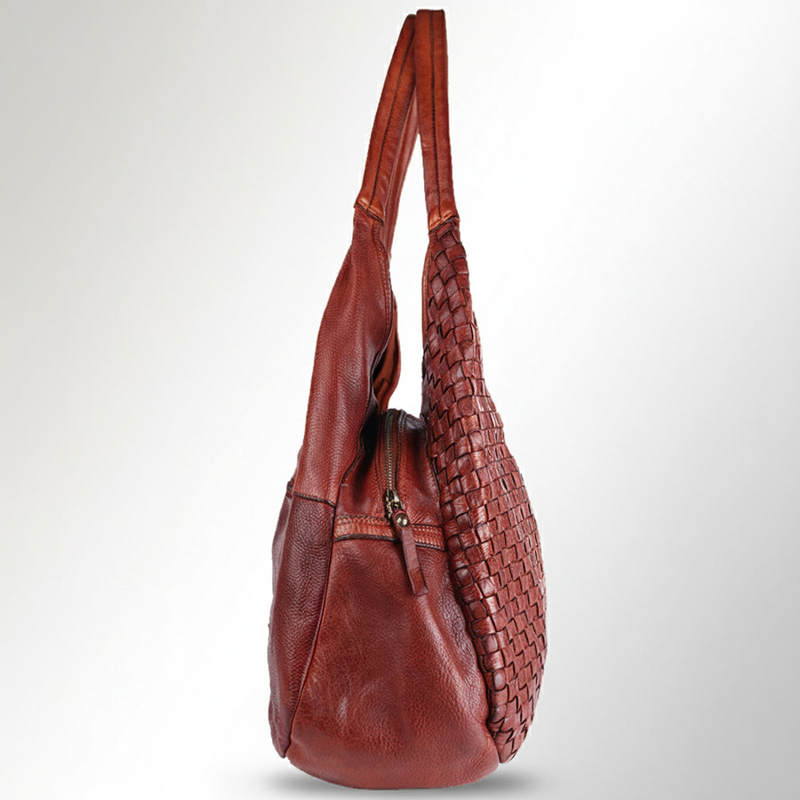 Spaghetti Western Swc189Cg Tote Vintage Handmade Drum Dyed Genuine European Cowhide Leather Women Bag Western Handbag Purse