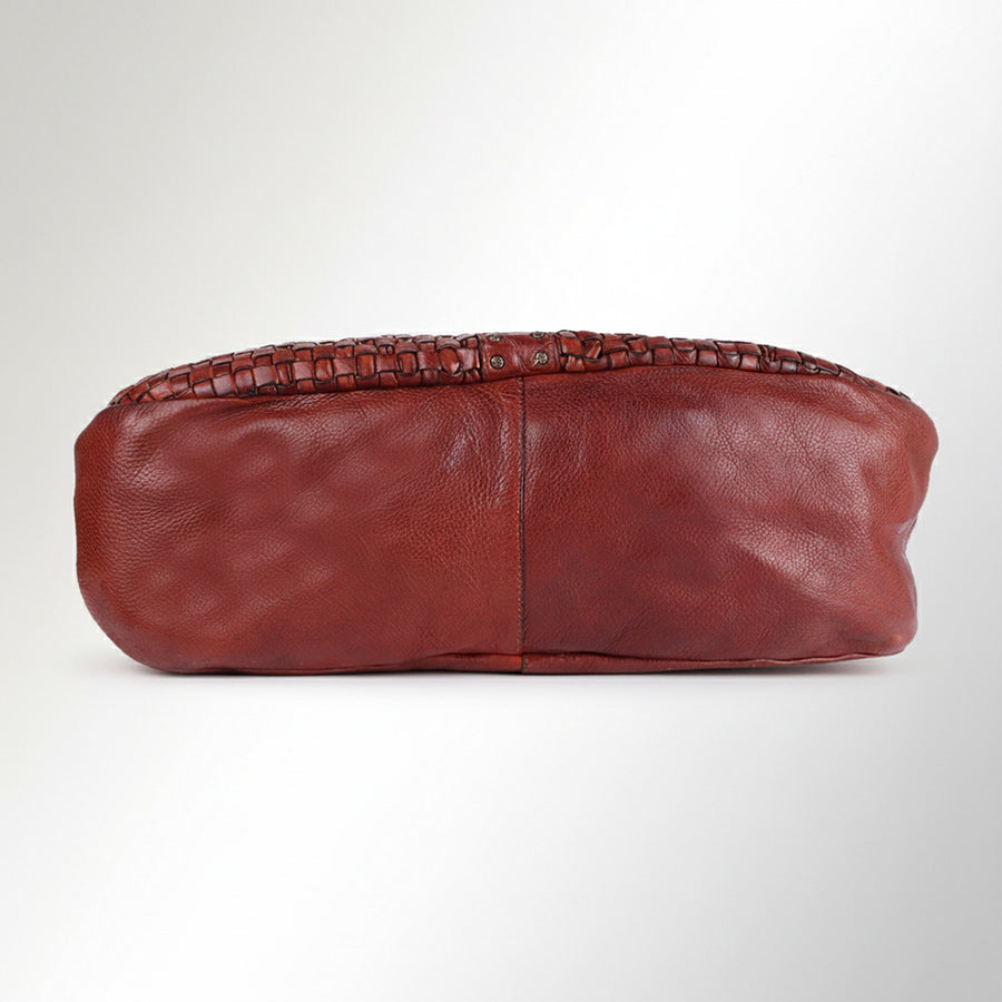 Spaghetti Western Swc189Cg Tote Vintage Handmade Drum Dyed Genuine European Cowhide Leather Women Bag Western Handbag Purse