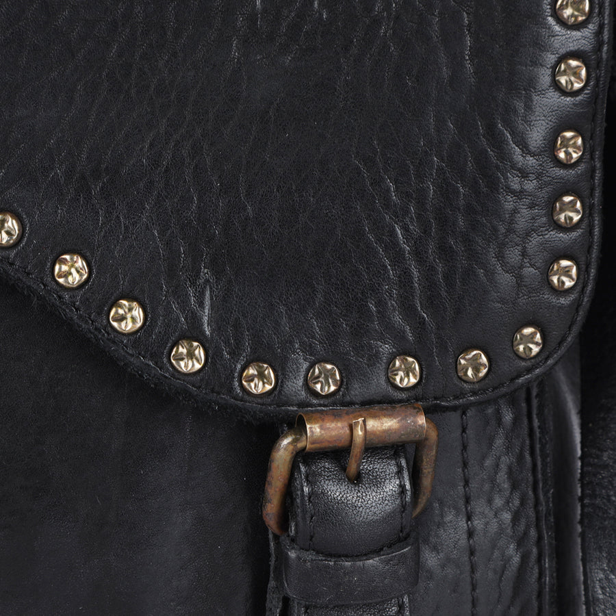 Spaghetti Western Swc198Blk Envelope Vintage Handmade Drum Dyed Genuine European Cowhide Leather Women Bag Western Handbag Purse