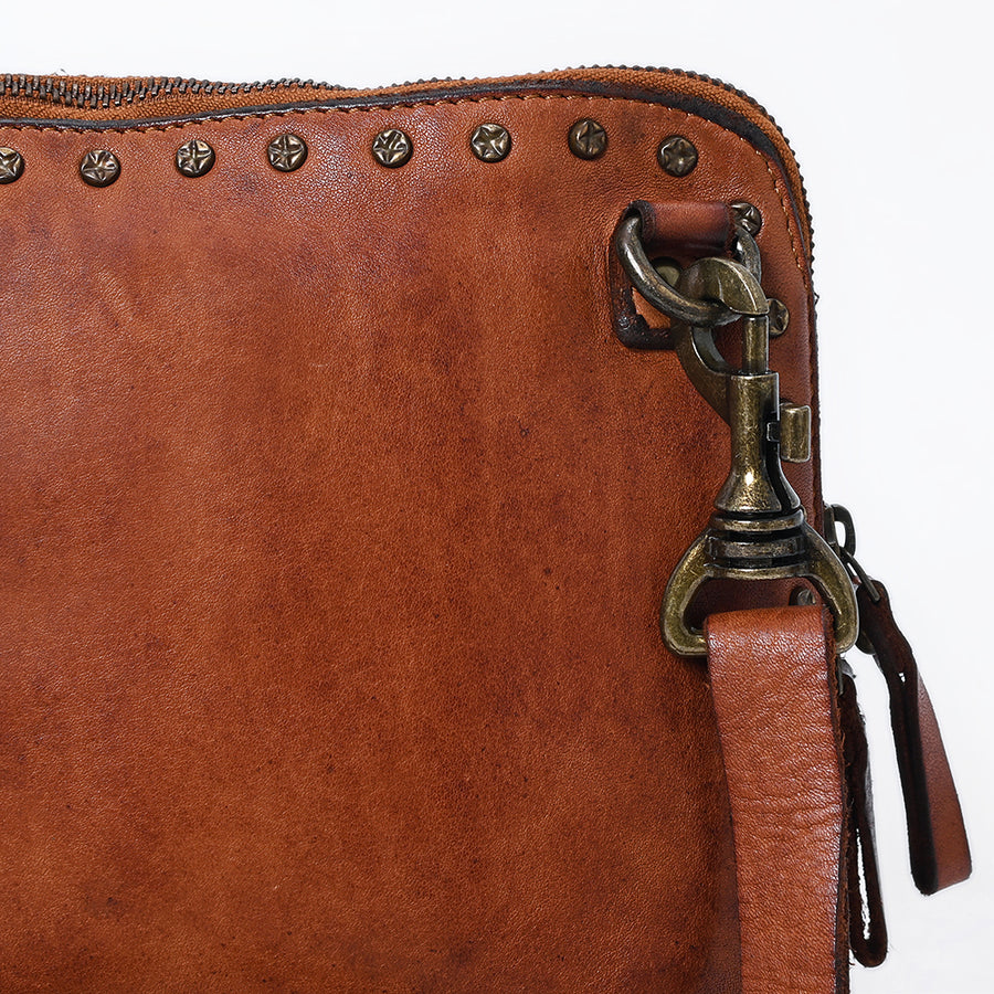 Spaghetti Western Swc199Cg Coin Purse Vintage Handmade Drum Dyed Genuine European Cowhide Leather Women Bag Western Handbag Purse