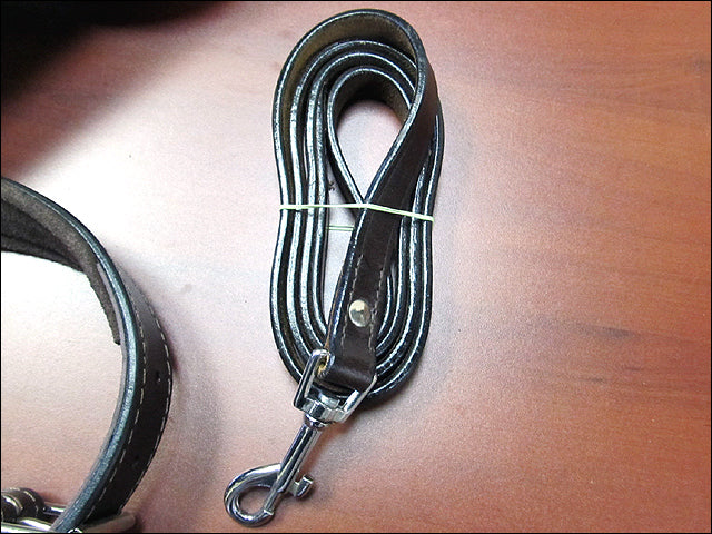 Medium Leather Dog Harness Black Genuine With Leash Hilason