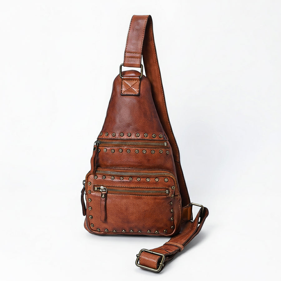 Spaghetti Western Vintage Handmade Genuine Leather Sling Bag