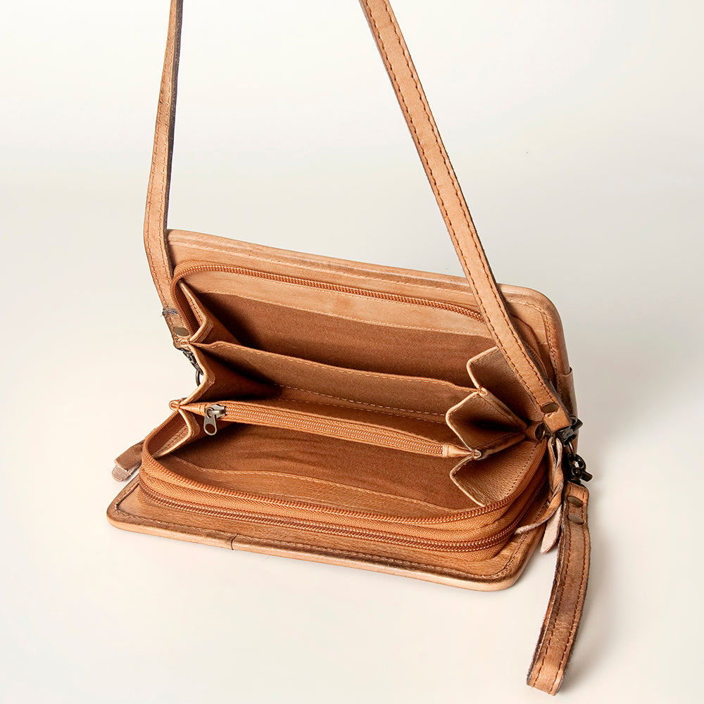 Never Mind Nmbg129A Wallet Vintage Handmade Genuine Cowhide Leather Women Bag Western Handbag Purse