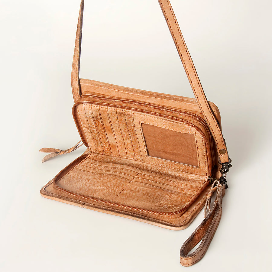 Never Mind Nmbg129A Wallet Vintage Handmade Genuine Cowhide Leather Women Bag Western Handbag Purse