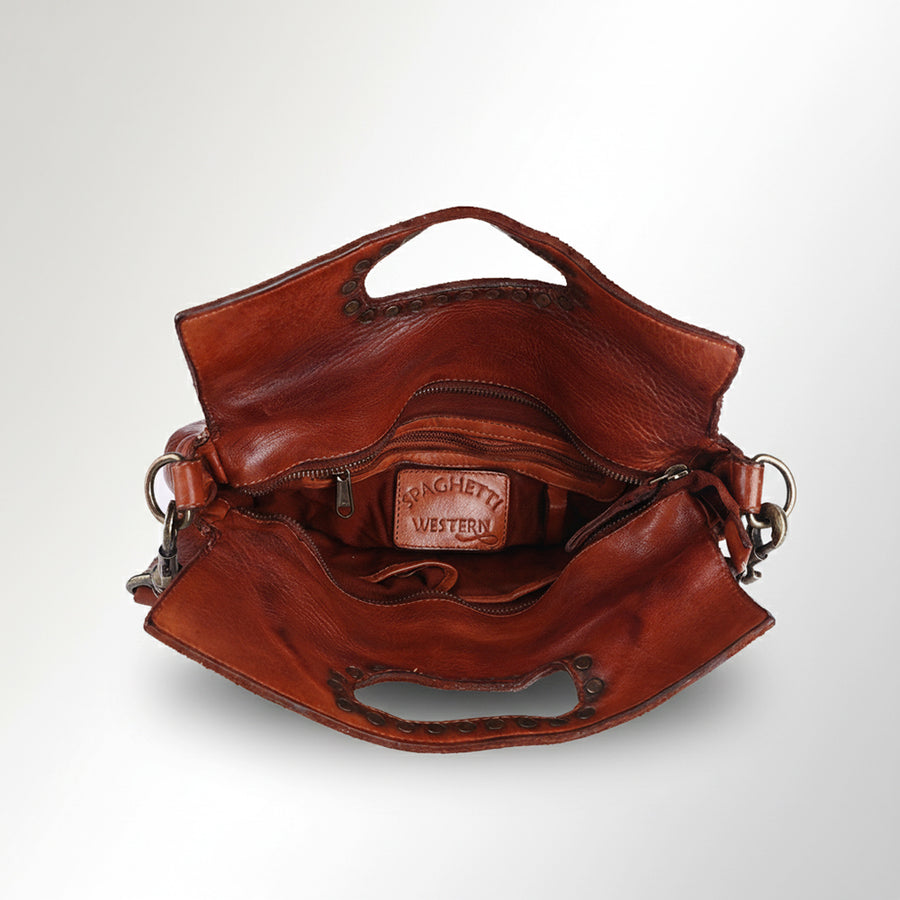 Spaghetti Western Swc173Cg Clutch Vintage Handmade Drum Dyed Genuine European Cowhide Leather Women Bag Western Handbag Purse