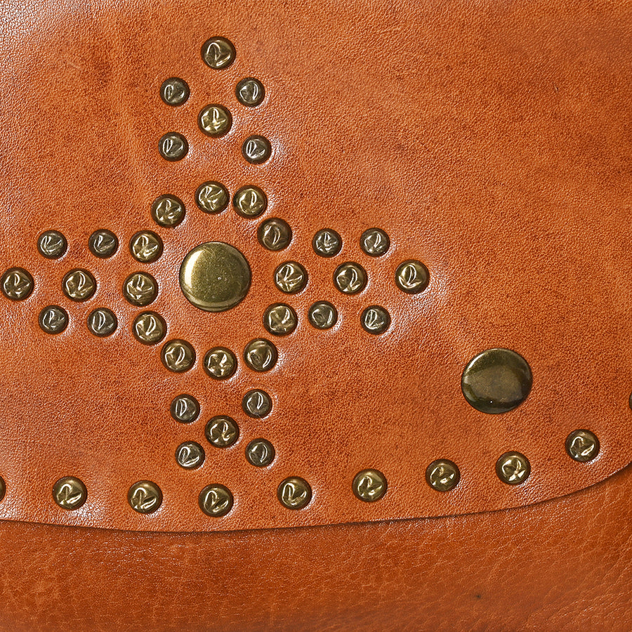 Spaghetti Western Swc147Tan Envelope Vintage Handmade Drum Dyed Genuine European Cowhide Leather Women Bag Western Handbag Purse