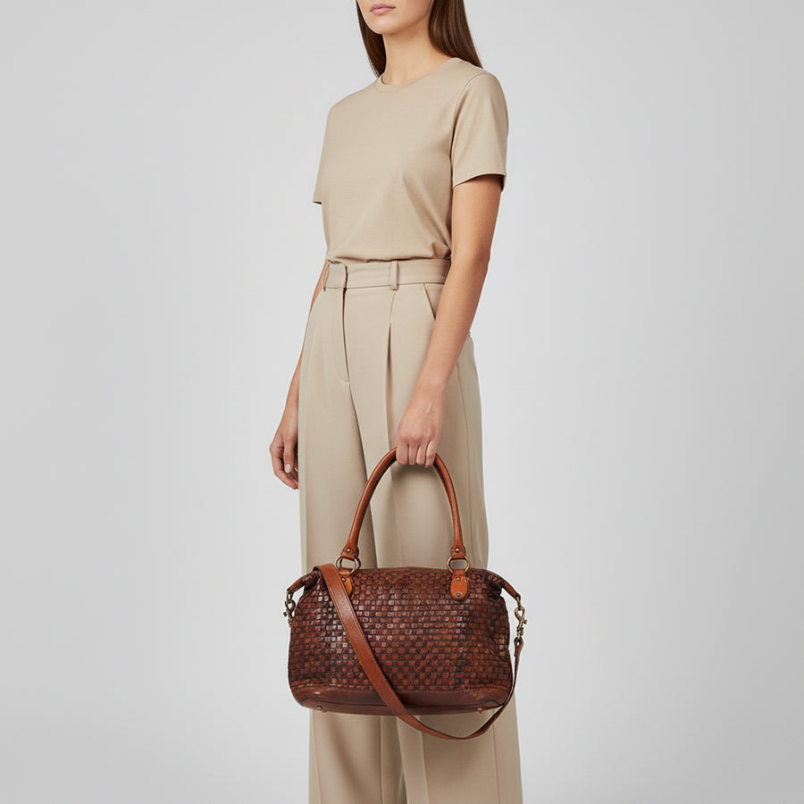 Spaghetti Western Swc182Cg Tote Vintage Handmade Drum Dyed Genuine European Cowhide Leather Women Bag Western Handbag Purse