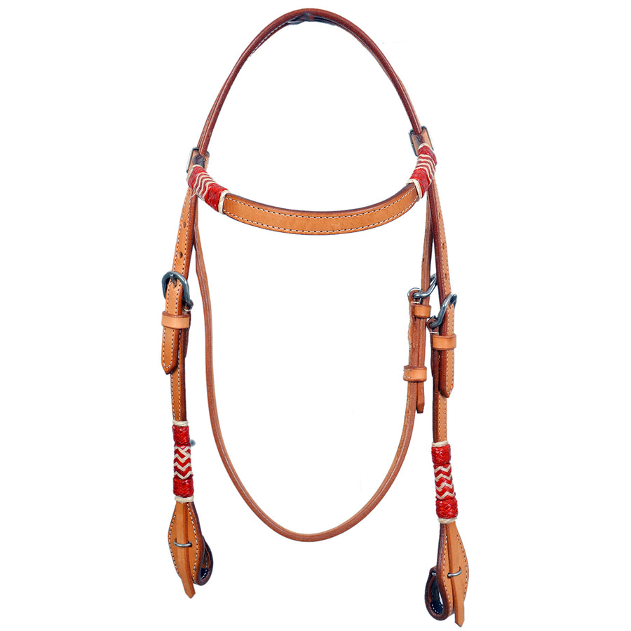 Bar H Equine Western Horse Rawhide Genuine American Leather Headstall - Uhorse