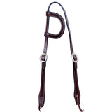 Bar H Equine Western Horse Genuine Leather Hand Tooled One Ear Headstall Dark Brown