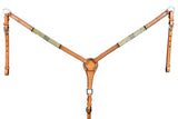 BAR H EQUINE Natural Rawhide Horse Western Leather Breast Collar Tan