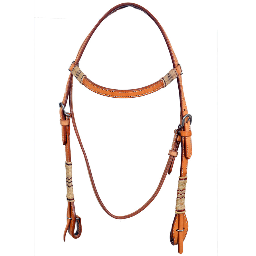 Bar H Equine Western Horse Rawhide Genuine American Leather Headstall - Bar H Equine