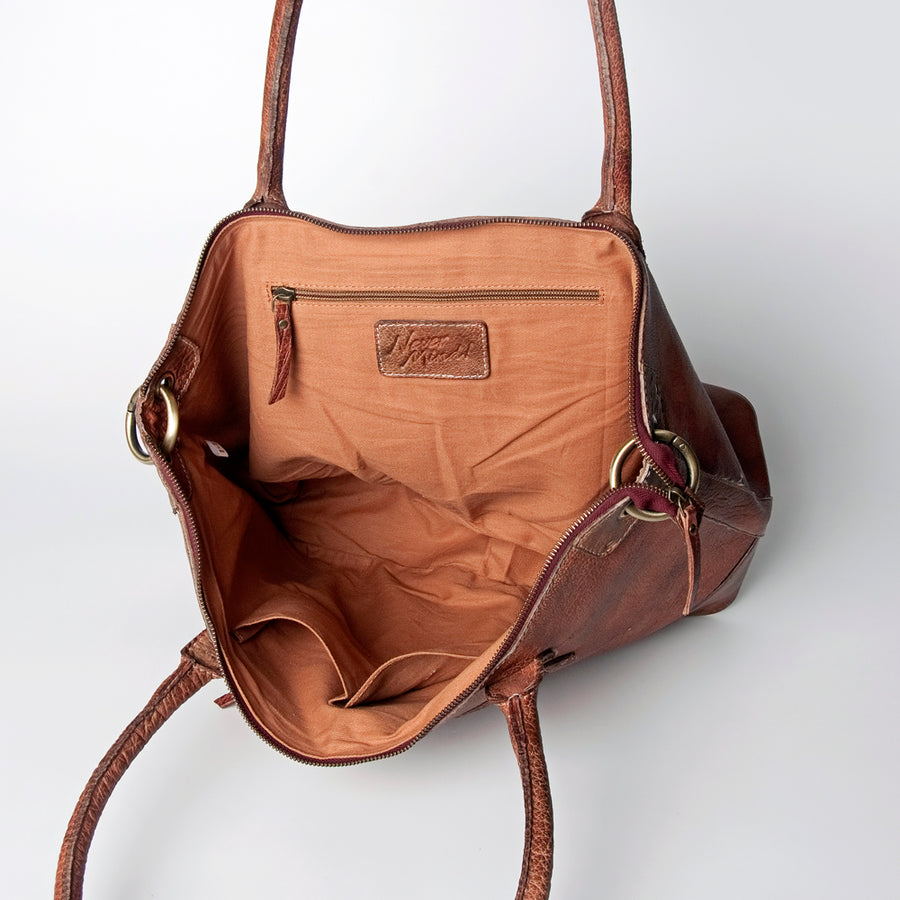 Never Mind Nmbgz120D Tote Vintage Handmade Genuine Cowhide Leather Women Bag Western Handbag Purse