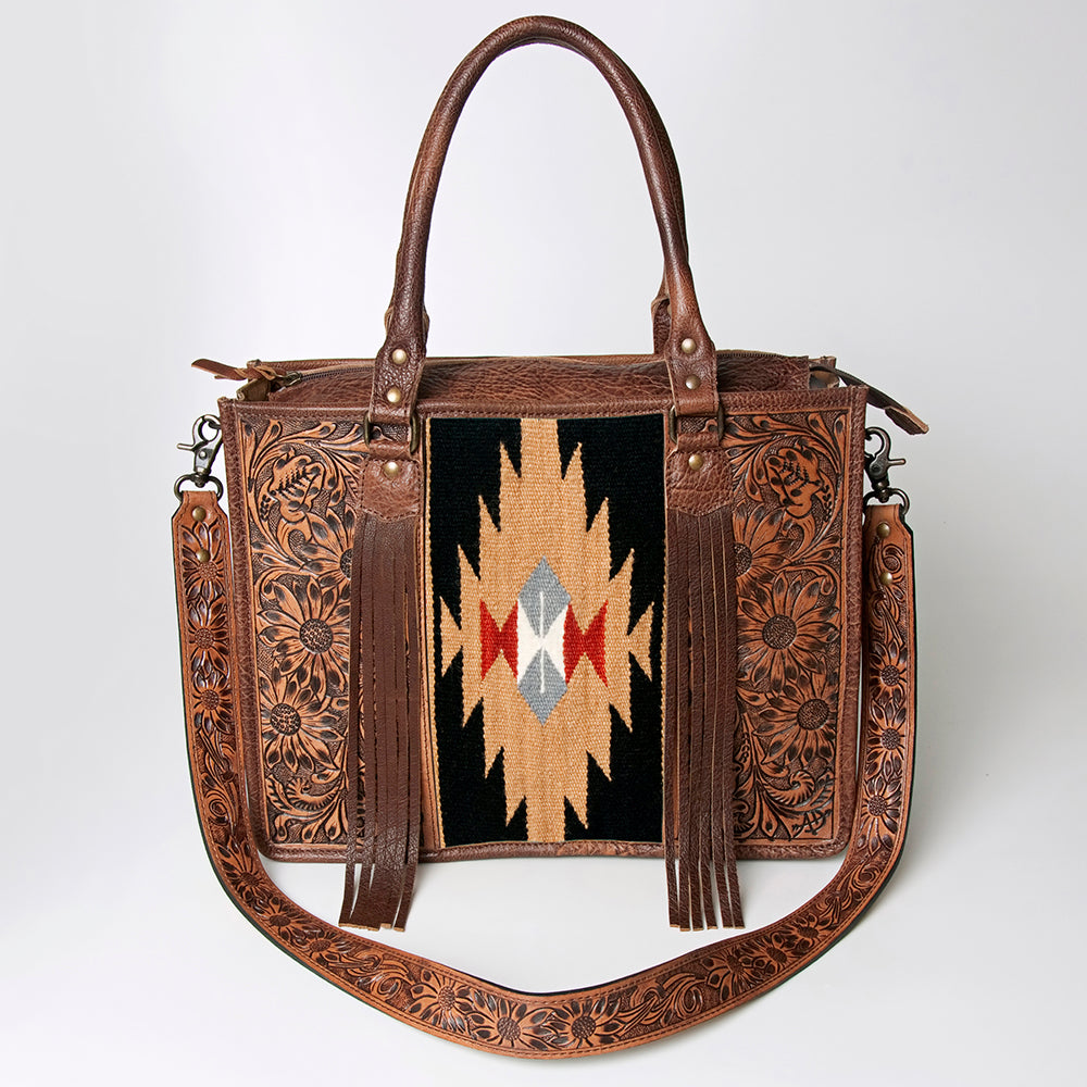 American Darling Briefcase Hand Tooled Saddle Blanket Genuine Leather women bag western handbag purse