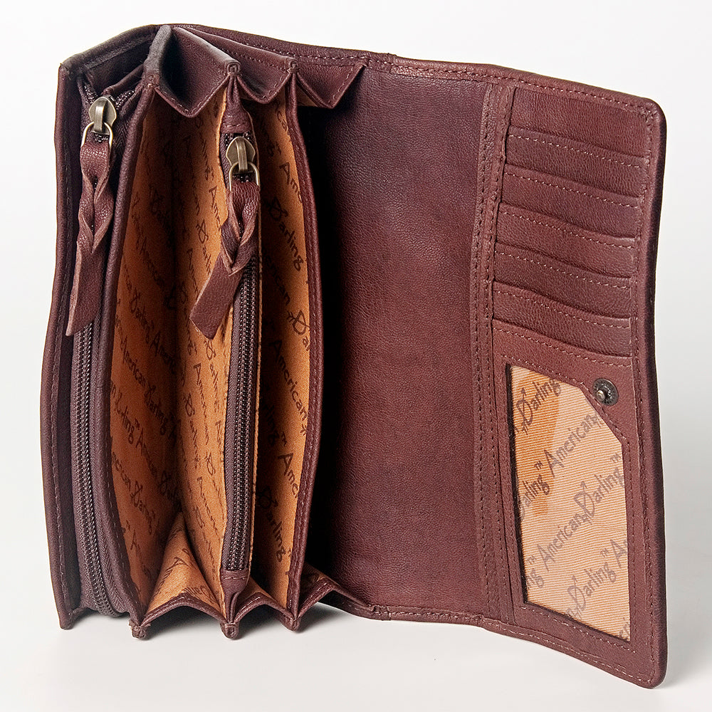 American Darling Wallet Saddle Blanket Genuine Leather Women Bag Western Handbag Purse